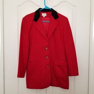 Moda Intl Wool Jacket Coat Blazer with Collar, Lapels, Pockets, Button Closure